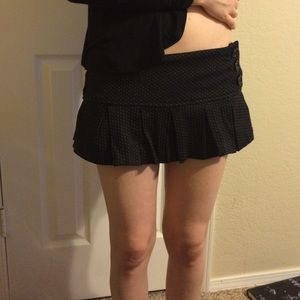 Charlotte Russe Navy Polka Dot Pleated Min…